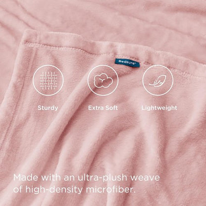 Bedsure GentleSoft King Size Pink Fleece Blanket - Soft, Lightweight, Plush Microfiber, 108x90 Inches
