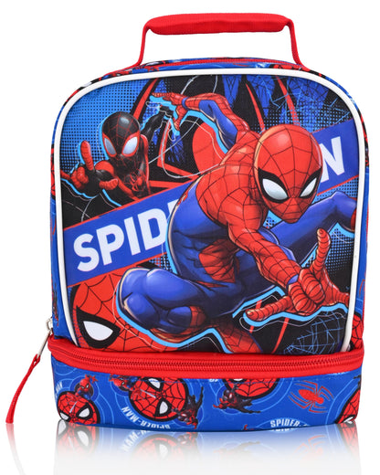 Fast Forward Marvel Spiderman Lunch Box for Kids | Miles Morales Insulated Lunch Bag Lunch Box for Boys, Girls, Toddlers | Spiderman Blue Reusable Lunchbox