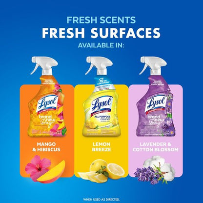 Lysol All-Purpose Cleaner Spray - Multi-Purpose Disinfectant for Kitchen & Bathroom | 32oz, Lemon Breeze & Lavender (Pack of 4)