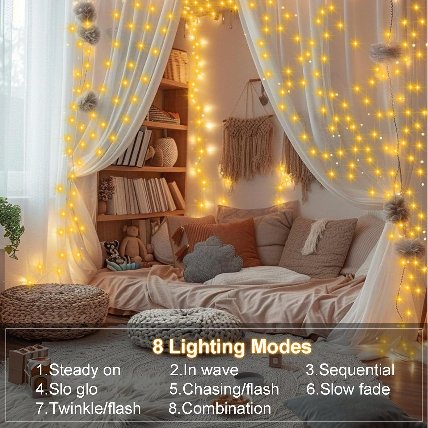 Skiennix 33Ft Fairy String Lights - 100 Micro LED Twinkle Lights | IP68 Waterproof with Remote for Bedroom & Garden Decor
