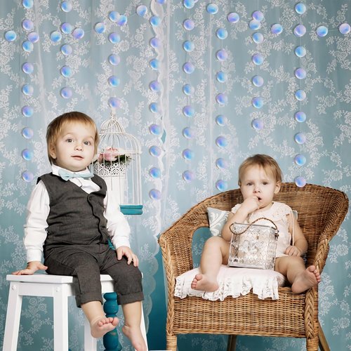GREATRIL Iridescent Party Dots Garland - Round Shape Decoration for Birthdays & Anniversaries - 4 Strings