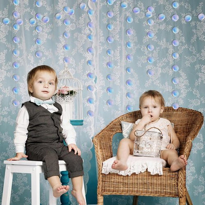 GREATRIL Iridescent Party Dots Garland - Round Shape Decoration for Birthdays & Anniversaries - 4 Strings