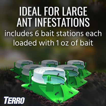 TERRO T1806SR Outdoor Liquid Ant Baits - 2-Pack with 12 Effective Traps for Home Protection