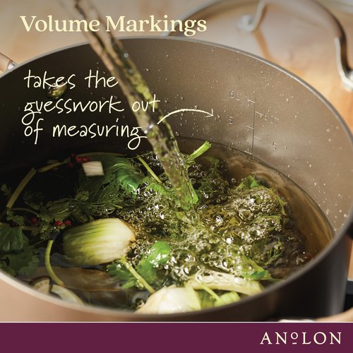 Anolon Advanced Home Hard-Anodized Nonstick Tapered Sauce Pan/Saucepot, 4.5-Quart (Bronze)