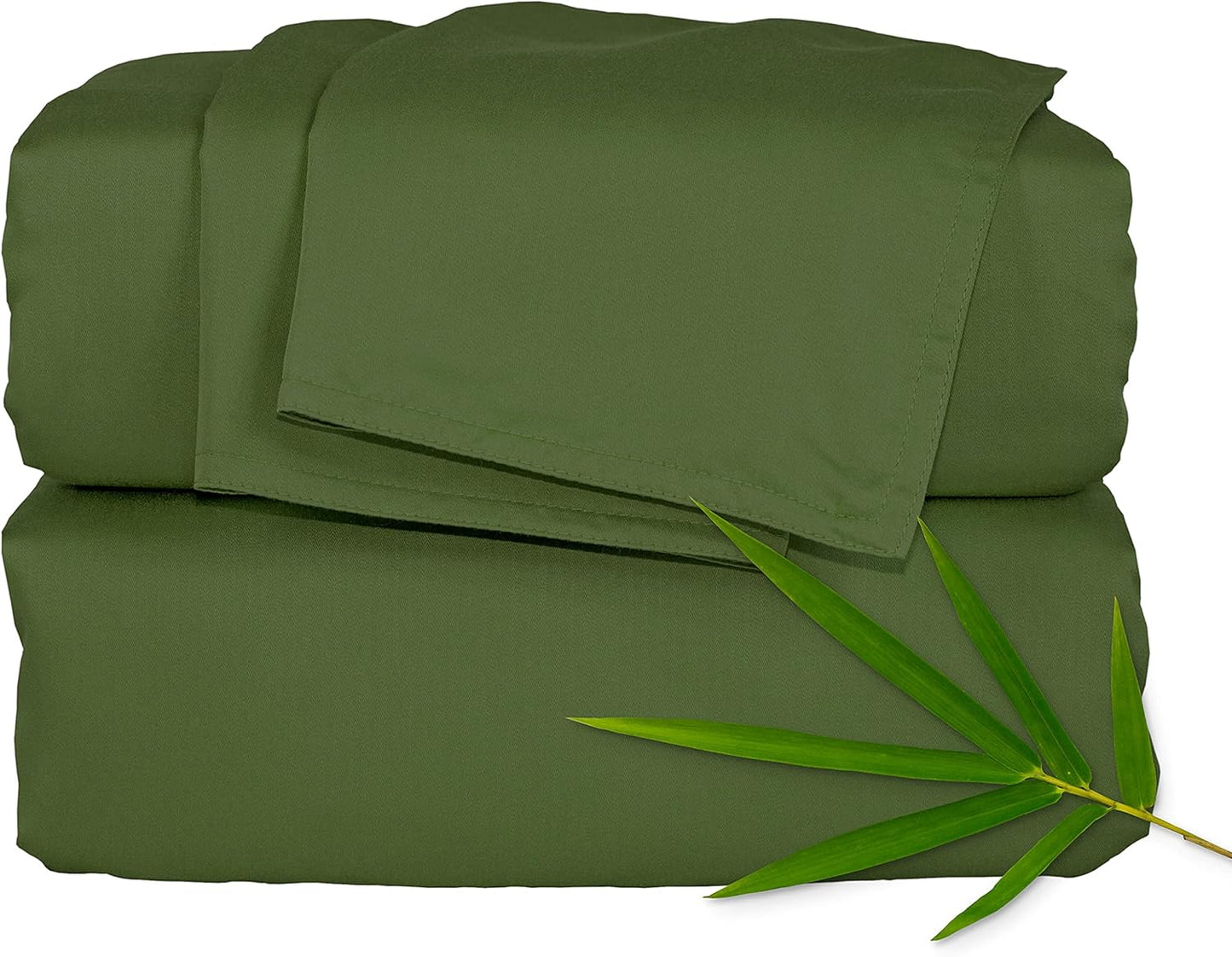 Pure Bamboo Full Sheets - 100% Organic Viscose Bed Sheet Set | Luxuriously Soft & Cooling (Full, Pesto)