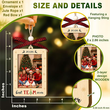 Best Team Ever Ornament – Team Gift for Employees, Wood Christmas Ornament (Variation: Best Team Ever)