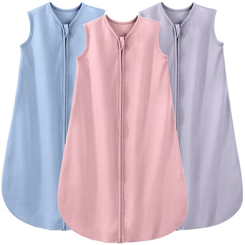 Yoofoss Baby Sleep Sack 12-18 Months Baby Wearable Blanket 100% Organic Cotton 2-Way Zipper TOG 0.5 Toddler Sleeping Sack 3 Pack, Comfy Soft Lightweight (Large)