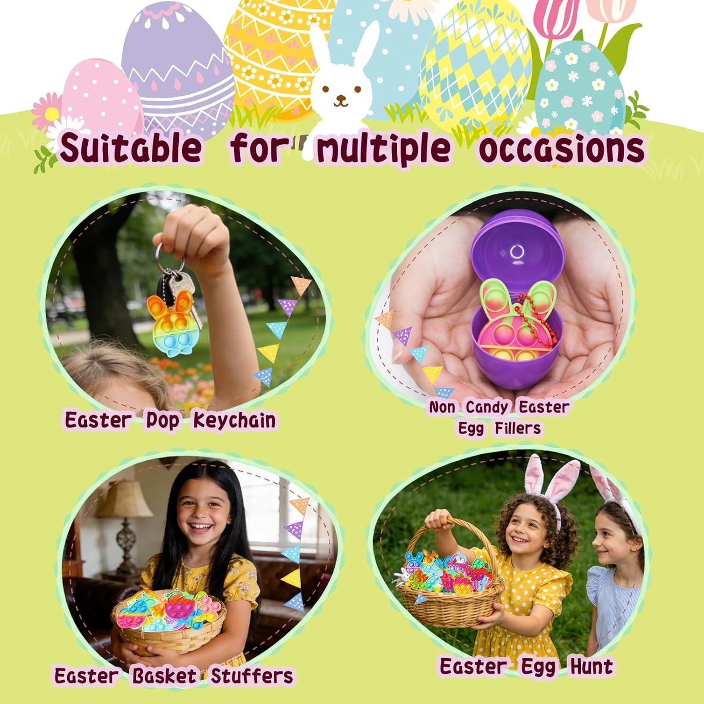 Skiennix 84Pcs Easter Party Favors - Fun Egg Fillers & Fidget Toys for Kids | Perfect for Goodie Bags