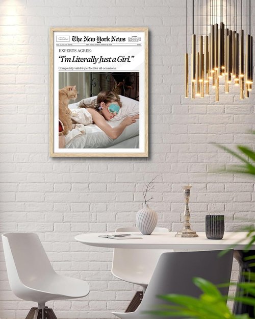 EcoHest Audrey Hepburn Framed Wall Art - Trendy 12x16 Inch Canvas Home Decor in Beige Retro