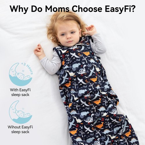 EasyFi Rayon Made from Bamboo Sleep Sack 2t-3t Supersoft Toddler Sleep Sack 24-36 Months 1.0 Tog Baby Wearable Blanket with 2-Way Zipper Unisex Sleeping Bag for Babies