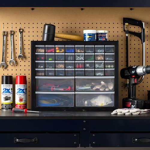 IRIS USA 36-Drawer Storage Cabinet - Versatile Organizer for Hardware, Crafts & More | Black