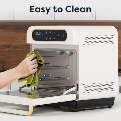 CIARRA 13QT 8-in-1 Air Fryer Steam Oven - Versatile Mini Toaster Oven in White for Healthy Cooking