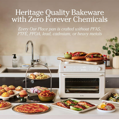 Our Place Wonder Oven Pro Chef’s Kit - Non-Toxic Bakeware Set with Roasting Pan & Muffin Pan | Oven Safe to 450°F | Cream