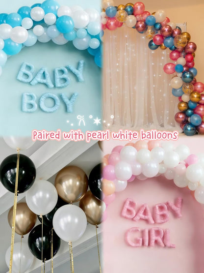 Pearl White Balloons | 12-Inch Matte Latex Balloons - 50PCS for Weddings, Birthdays & Parties