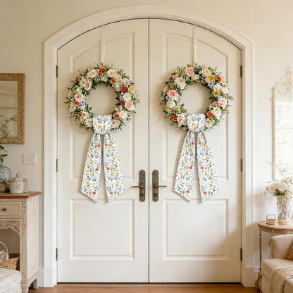 AZYM Wreath Sash Set - Beautiful Wildflower Ribbon Accessories for Indoor/Outdoor Decor