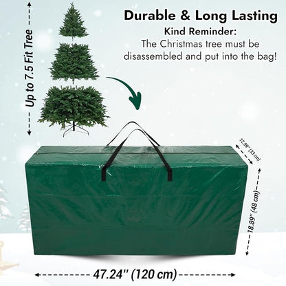 Green 7.5 ft Christmas Tree Storage Bag – Heavy Duty, Waterproof with Reinforced Handles & Zipper (Variation: Green)