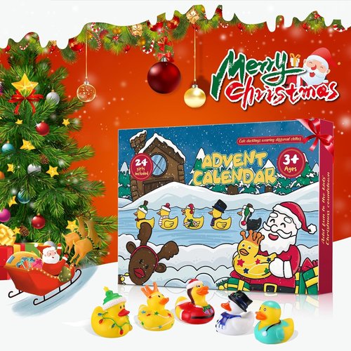 Advent Calendar 2025 - 24 Days of Fun Rubber Duck Set for Kids | Perfect Christmas Gifts for Ages 3-6
