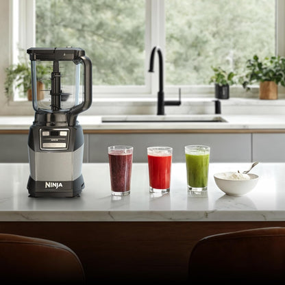 Ninja Blender - Compact Kitchen System with 1200W Power | 3 Functions for Smoothies & Dough - Grey