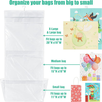 Simple Houseware Gift Wrap Organizer - Double-Sided Storage Pockets, White | Set of 1