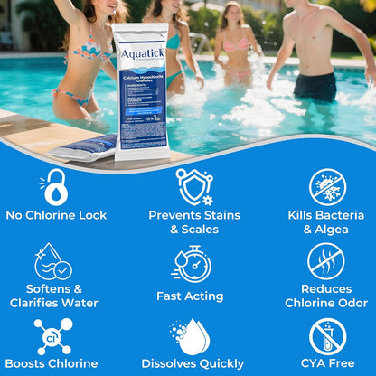 Pro-Grade Chlorine Pool Shock by [Brand Name] - 68% Cal-Hypo Granular Sanitizer for Crystal Clear Water | 2 Pack, 2lb