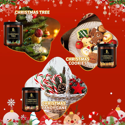 Christmas Candles Set – 6-Soy Candle Pack with Gift Box, 42oz – Variation: Christmas Candles-3+6 Pack