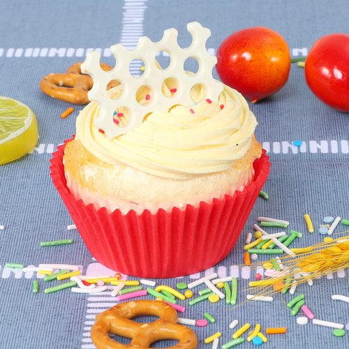 Caperci Red Cupcake Muffin Liners - 500-Count, No Smell, Food Grade & Grease-Proof Baking Cups