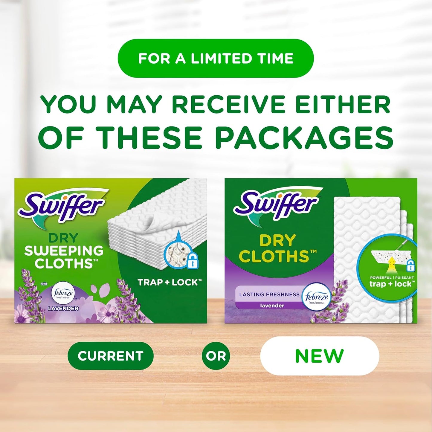 Swiffer Sweep + Mop Dry Pads Refill - Effective Floor Cleaner for Dirt & Dust | Lavender, 52ct