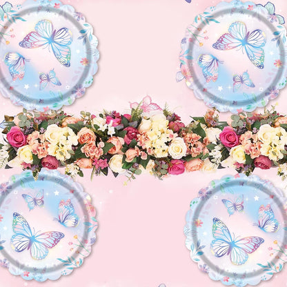 Butterfly 7-Inch Disposable Paper Plates by [Brand Name] - 40 Count for Birthday Parties & Baby Showers