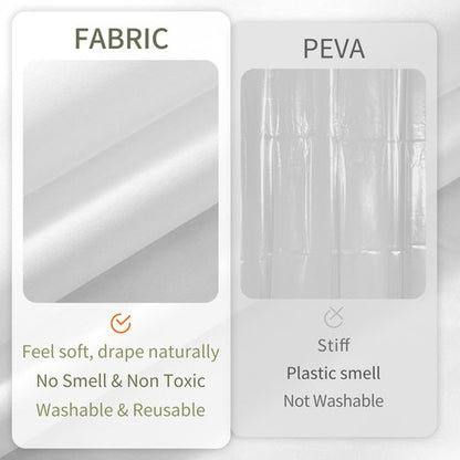 ALYVIA SPRING Long Fabric Shower Curtain Liner Waterproof - 72" x 80", Soft & Lightweight Long Shower Curtain with Magnets, Machine Washable - 72x80, White