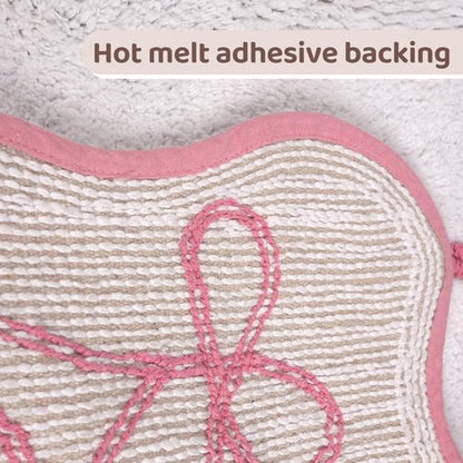 Barossa Design 100% Cotton Pink Bow Bathroom Rug - Scalloped Cute Tufted Bow Bath Mat, Soft Breathable Cotton Bathmat for Bathroom Decor, Non-Slip Hot Melt Adhesive Backing & Washable, 20"x32"
