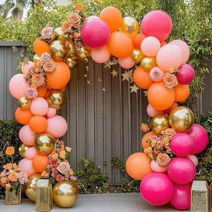 RUBFAC Orange Balloon Arch Kit - 129pcs in Various Sizes for Halloween & Thanksgiving Decor | Burnt Orange