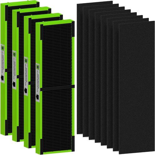 FLT4825VO Filter B - Toxin Absorber Replacement for G-Guardian AC4825, AC4300, AC4900 | 4 High Efficiency Filters + 8 Activated Carbon Pre-Filters, Green
