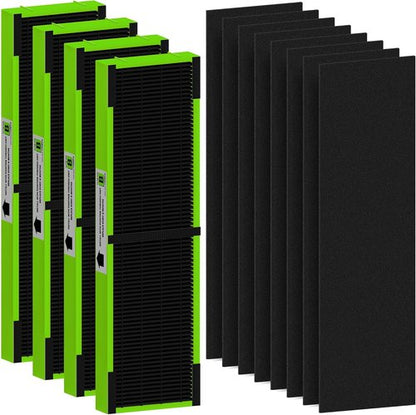 FLT4825VO Filter B - Toxin Absorber Replacement for G-Guardian AC4825, AC4300, AC4900 | 4 High Efficiency Filters + 8 Activated Carbon Pre-Filters, Green