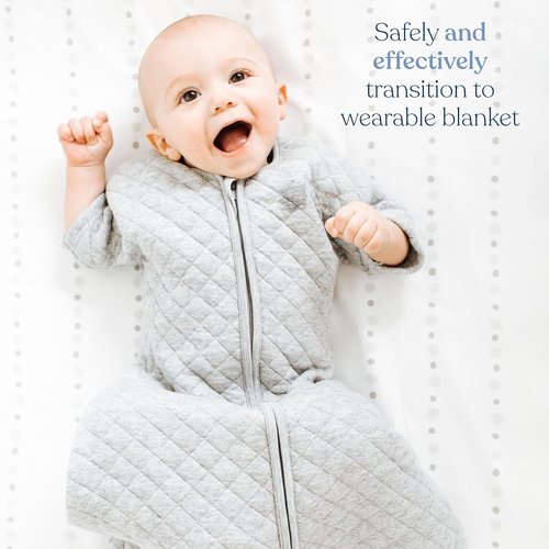 HALO Easy Transition SleepSack - Soft & Breathable Baby Sleep Sack | 100% Cotton, 1.0 TOG, Heather Grey, Small