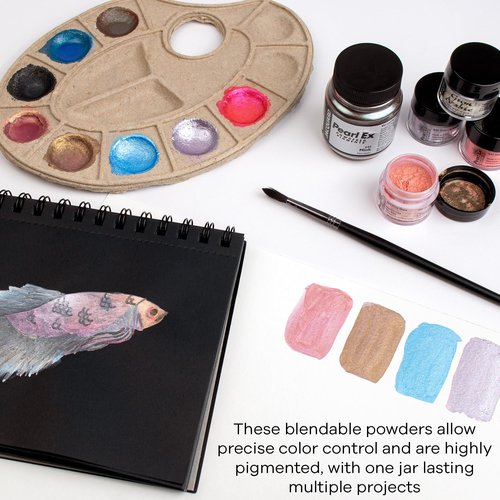 Jacquard Pearl Ex Pigment Powder 0.5 oz Scarlet - Loose Mica Powder for Epoxy Resin, Watercolors, Calligraphy Ink & Clay - Epoxy Pigment Powder - Epoxy Resin Color