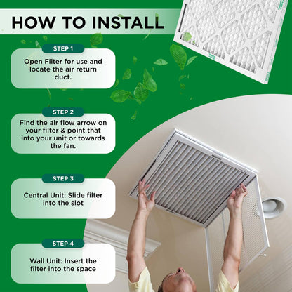 Mann+Hummel 16x20x1 MERV 8 Pleated HVAC AC Furnace Air Filters. Case of 12. (Exact Size: 15.5 x 19.5 x 0.75 Inches)