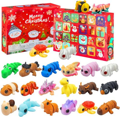 2024 Christmas Advent Calendar - Mini 3D Animal Toys Set for Kids & Adults | Perfect Holiday Stocking Stuffers