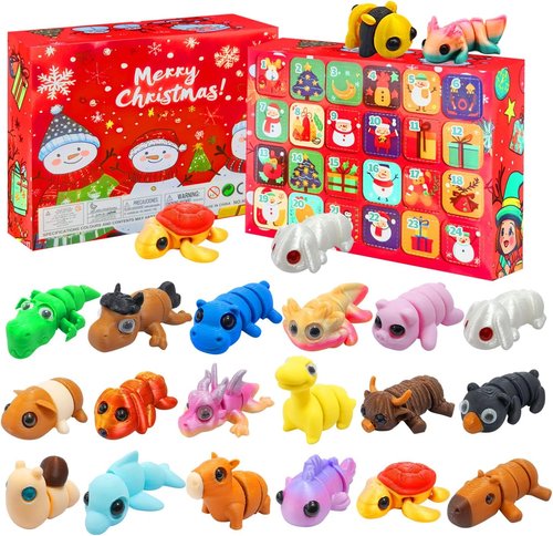 2024 Christmas Advent Calendar - Mini 3D Animal Toys Set for Kids & Adults | Perfect Holiday Stocking Stuffers