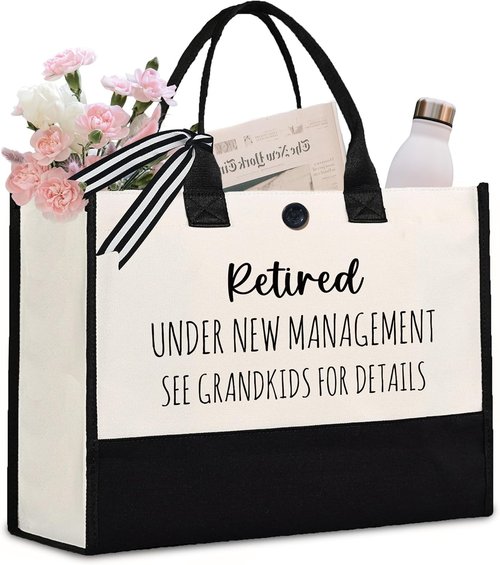 Afterprints Retirement Gift for Woman, Retired Tote Bag, Retirement Gifts for Women 2026, Funny Retirement Canva Bag, Retirement Gifts for Coworker, Nurse, Grandma, Friend, Teacher