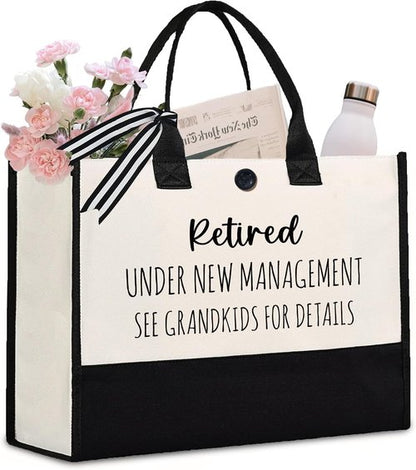 Afterprints Retirement Gift for Woman, Retired Tote Bag, Retirement Gifts for Women 2026, Funny Retirement Canva Bag, Retirement Gifts for Coworker, Nurse, Grandma, Friend, Teacher