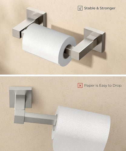 FORIOUS Toilet Paper Holder - Rustproof Stainless Steel Double Post Pivoting Design | Square 2 Pack
