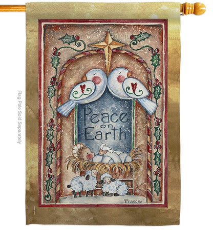 Nativity Doves Flag Wall Banner - 28x40 In House Flag for Indoor/Outdoor Decor