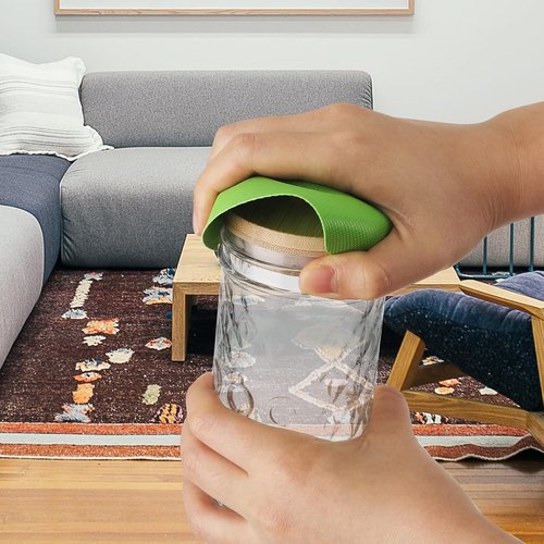 LUTER Multi-Function Silicone Jar Opener - Ideal for Seniors with Arthritis | 4-Piece Set in Light Blue & Green