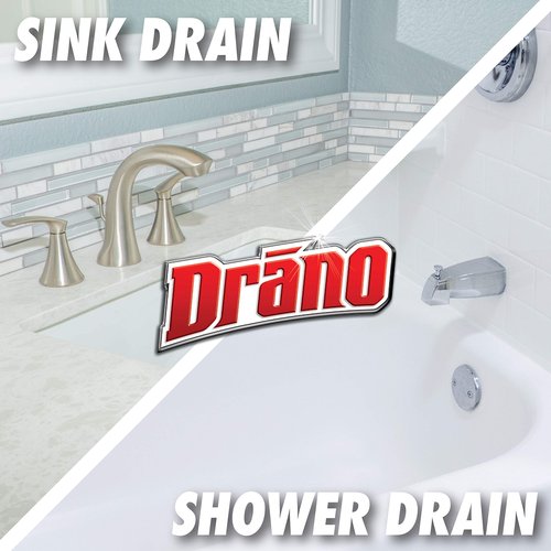 Drano Gel Drain Clog Remover and Cleaner 16oz and Snake Plus Tool 23 inches, Unclogs tough blockages, Commercial Line