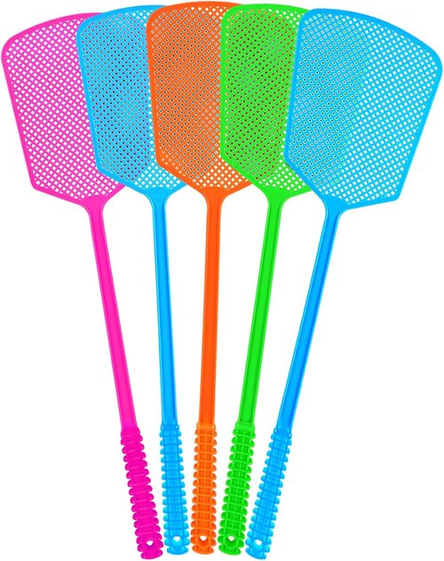 Fly Swatter 5-Pack | Heavy-Duty Manual Fly Killer with Long Handle for Indoor & Outdoor Use