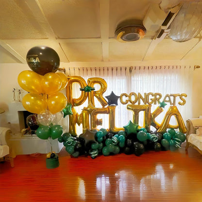 Skiennix Custom Gold Alphabet Balloons - 40 Inch Self-Inflating Mylar Letters for Birthday & Anniversary Decor