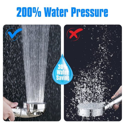 JONKEAN High Pressure Shower Head with 3 Spray Settings, Water Saving Handheld RV Shower Head with Hose and On Off Switch, Detachable Shower Heads with Hose and Angle-Adjustable Bracket (Chrome)