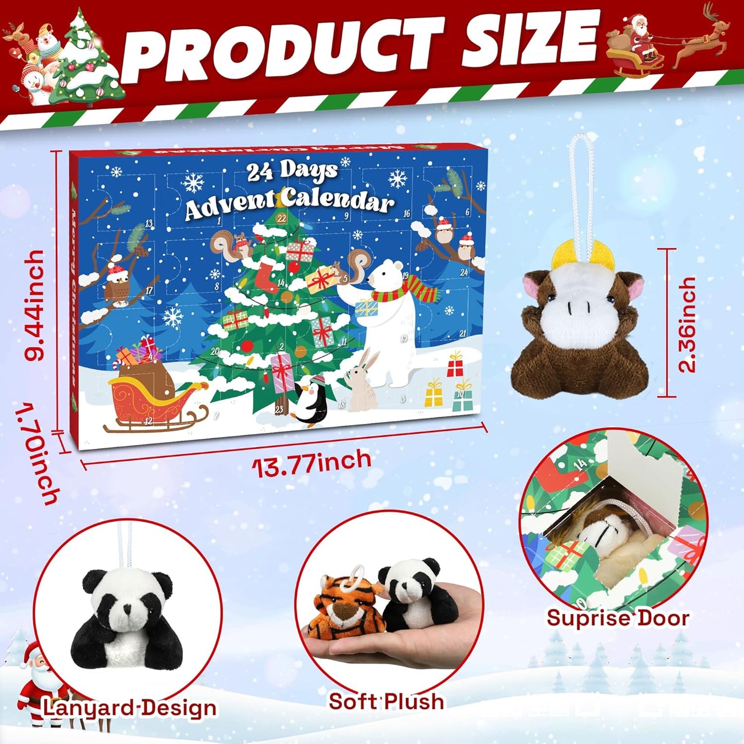 Christmas Advent Calendar 2025 by [Brand Name] - 24 Days of Surprises with Mini Plush Toys | Perfect for Kids & Teens
