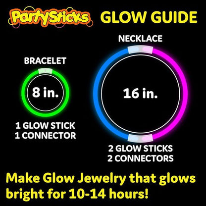 Glow Sticks Jewelry by Party Sticks - 300 Pack of Glow in the Dark Necklaces & Bracelets for All Ages