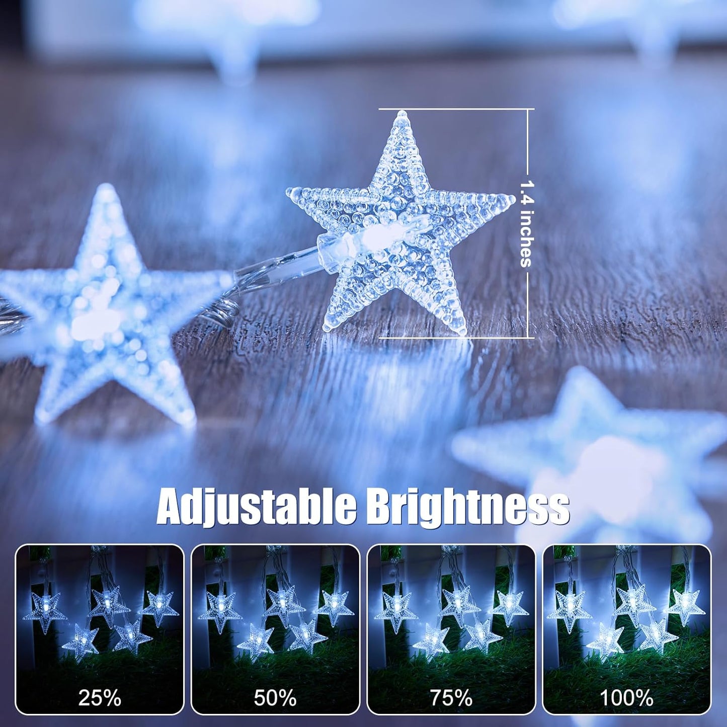 Star String Lights - 33 Ft 100 LED Waterproof Fairy Lights with Remote & Timer | Perfect for Bedroom, Patio & Parties